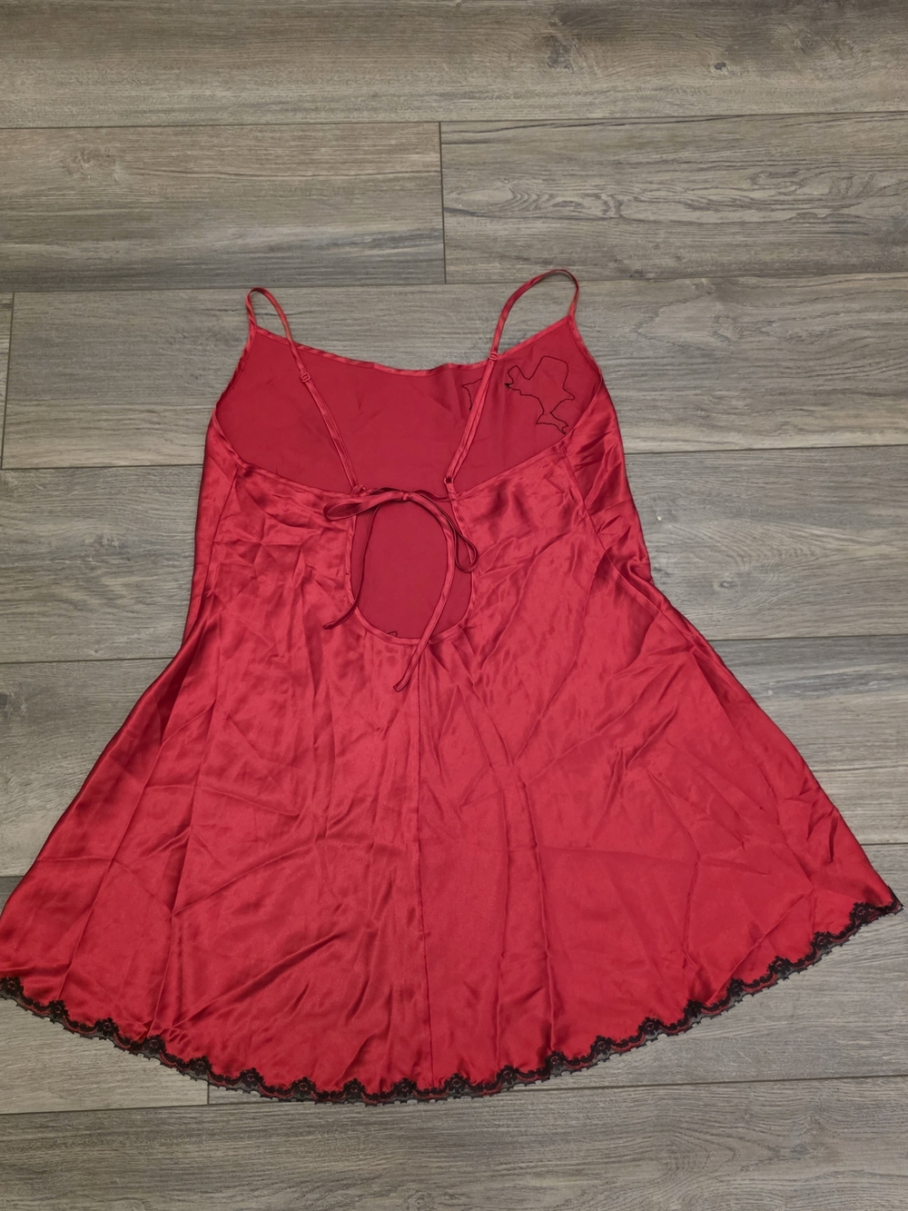 RARE VINTAGE Y2K VICTORIA’S SECRET RED SATIN SLIP DRESS SIZE LARGE - Picture 3 of 8
